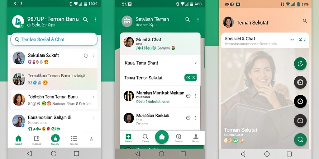 Tampilan antarmuka aplikasi 987UP yang menarik dan interaktif.