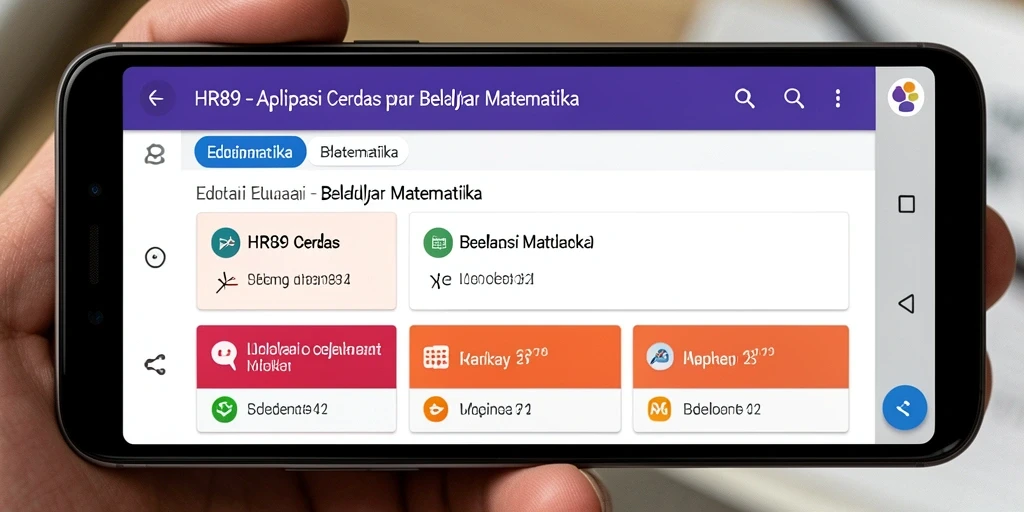 Tampilan antarmuka aplikasi HR89 yang interaktif untuk belajar matematika.
