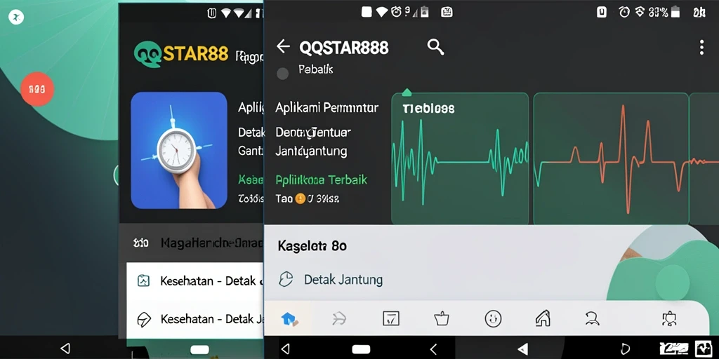 Antarmuka pengguna QQSTAR88 untuk pemantauan detak jantung.