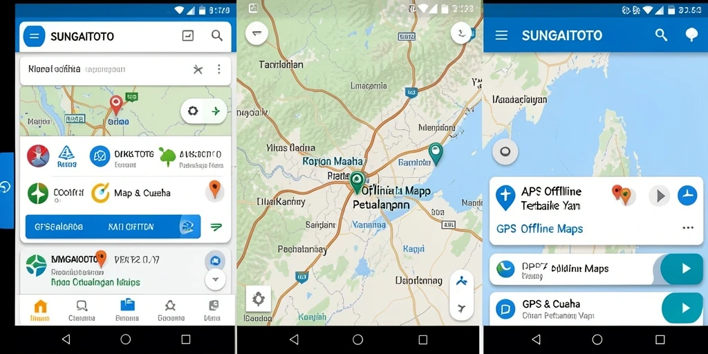 Antarmuka SUNGAITOTO menampilkan fungsi peta offline dengan jelas dan intuitif.