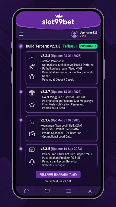 Riwayat Versi Terbaru APK slot99bet untuk Android